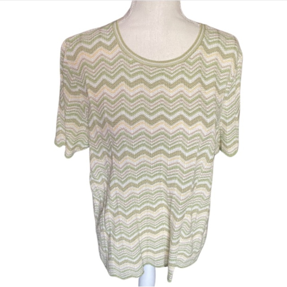 ALFRED DUNNER Women’s Green White Sweater Size XL